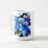 Blue flower Love is the answer love mug Koffiemok (Voorkant links)