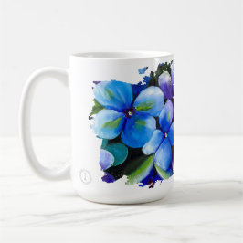 Blue flower Love is the answer love mug Koffiemok