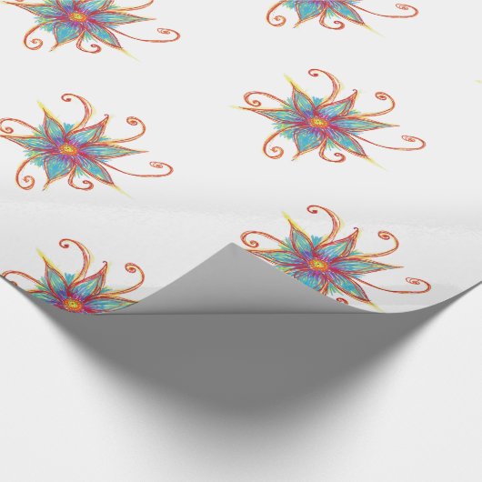 Blue Flower Mandala Cadeaupapier (Hoek)