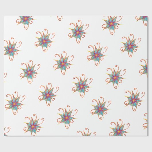 Blue Flower Mandala Cadeaupapier (Vlak)