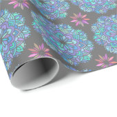 Blue Flower Mandala Cadeaupapier (Rol Hoek)