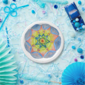Blue Flower Mandala Custom Paper Bord 7 in (Feest)