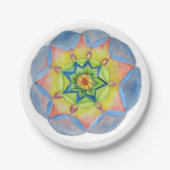Blue Flower Mandala Custom Paper Bord 7 in (Voorkant)