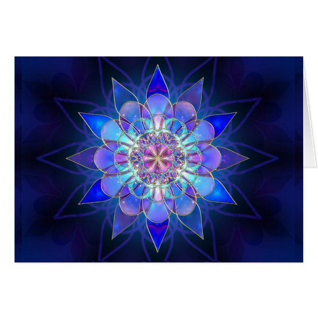 Blue Flower Mandala Fractal (Voorkant Horizontaal)