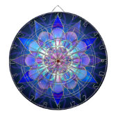 Blue Flower Mandala Fractal Dartbord (Voorkant)