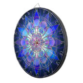 Blue Flower Mandala Fractal Dartbord (Voorkant Rechts)