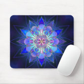 Blue Flower Mandala Fractal Muismat (Met muis)