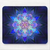 Blue Flower Mandala Fractal Muismat (Voorkant)