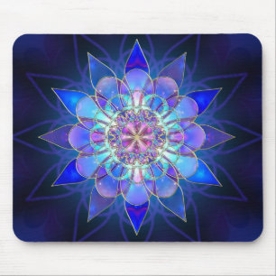 Blue Flower Mandala Fractal Muismat