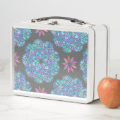 Blue Flower Mandala Metal Lunch Box (In situ)