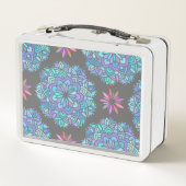 Blue Flower Mandala Metal Lunch Box (Achterkant)