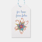 Blue Flower Mandala persoonlijk op maat Cadeaulabel (Achterkant)