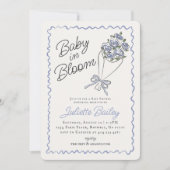 Blue Flower Market Boerderij Baby shower Invitatio Kaart (Voorkant)