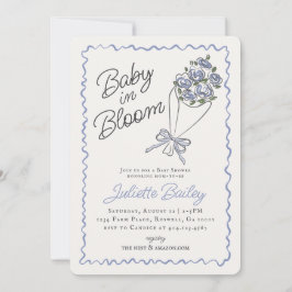 Blue Flower Market Boerderij Baby shower Invitatio Kaart
