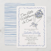 Blue Flower Market Boerderij FBirthday Invitation Kaart (Voorkant / Achterkant)