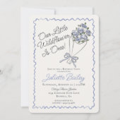 Blue Flower Market Boerderij FBirthday Invitation Kaart (Voorkant)