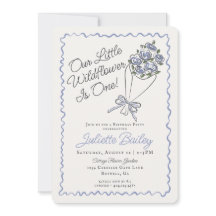 Blue Flower Market Boerderij FBirthday Invitation