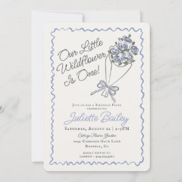 Blue Flower Market Boerderij FBirthday Invitation Kaart