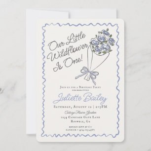 Blue Flower Market Boerderij FBirthday Invitation Kaart