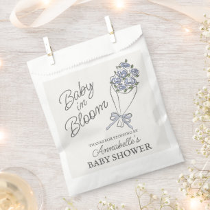 Blue Flower Market Fresh Floral Baby shower Bedankzakje