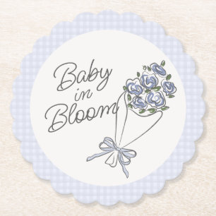 Blue Flower Market Fresh Floral Baby shower Kartonnen Onderzetters