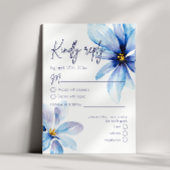 Blue Flower Minimalistische Menu Keuze Bruiloft RS