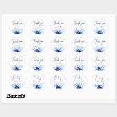Blue Flower Minimalistische Waterverf Bedankt Ronde Sticker (Vel)