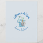 Blue Flower Mixer Cupcake Prijslijst Flyer (Achterkant)