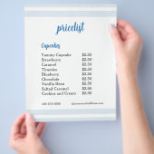 Blue Flower Mixer Cupcake Prijslijst Flyer (Hand)