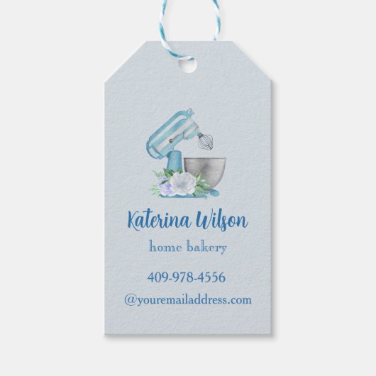 Blue Flower Mixer Logo Merk Cadeaulabel (Voorkant)