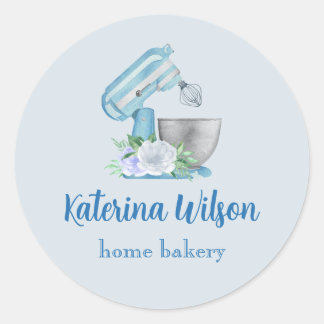 Blue Flower Mixer Logo Merk Ronde Sticker