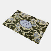 Blue Flower Mosaic  botanical - nummer toevoegen Deurmat (Schuin)