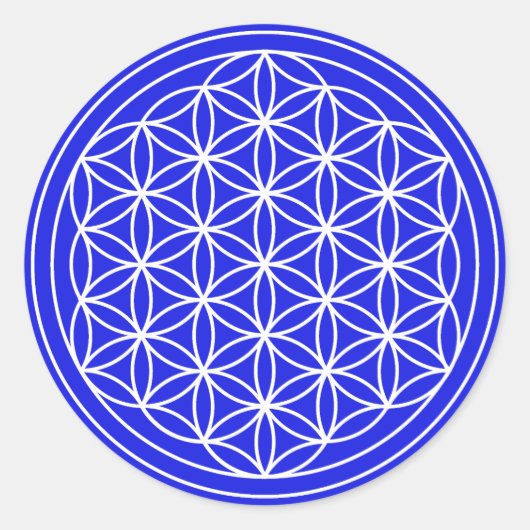 Blue Flower of Life Sticker (Voorkant)