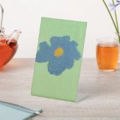 Blue Flower Painting Reclamebord Met Voetstuk (Insitu)