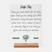 Blue Flower Pastor Appreciation Acryl Teken Acryl Bord (Voorkant)