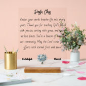 Blue Flower Pastor Appreciation Acryl Teken Bord (Huwelijk)