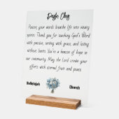 Blue Flower Pastor Appreciation Acryl Teken Bord (Hoek)