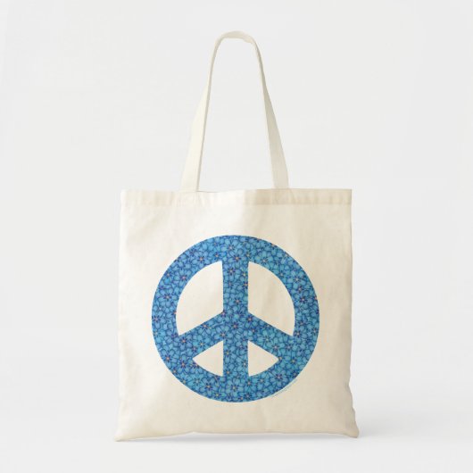 Blue Flower Peace Tote Bag (Voorkant)