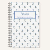 Blue Flower Personalized Journal Notebook Notitieboek (Voorkant)