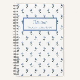 Blue Flower Personalized Journal Notebook Notitieboek
