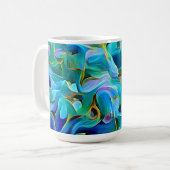 Blue Flower Petals Art Mok Coffee Cup (Voorkant links)