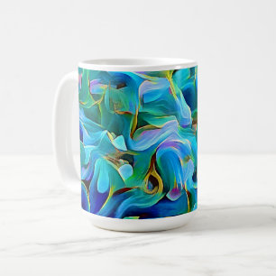 Blue Flower Petals Art Mok Coffee Cup