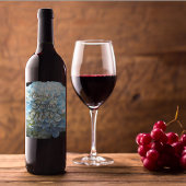 Blue Flower Petals persoonlijk Vrijgezellenfeest Wijn Etiket