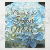 Blue Flower Petals persoonlijk Vrijgezellenfeest Wijn Etiket (Enkel label)