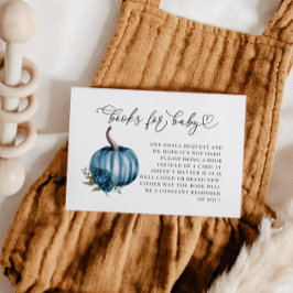 Blue Flower Pumpkin Baby shower Boekaanvraag Informatiekaartje