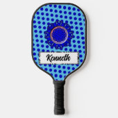 Blue Flower Ribbon van Kenneth Yoncich Pickleball Paddle (Voorkant)