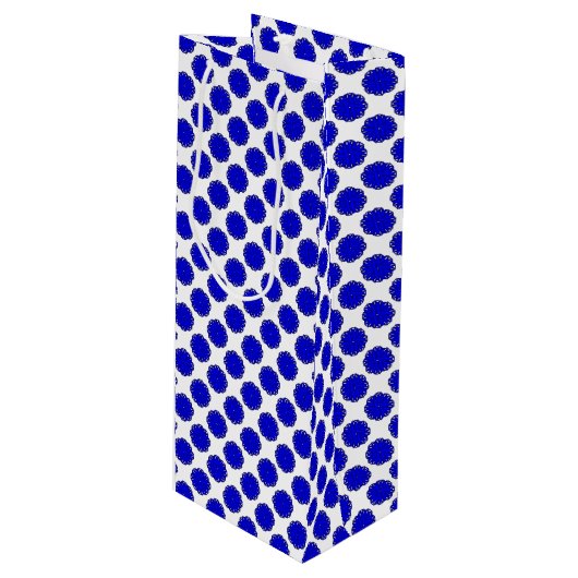 Blue Flower Ribbon van Kenneth Yoncich Wijn Cadeautas (Voorkant Gekanteld)