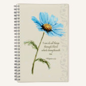 Blue Flower Scripture Journal Notitieboek (Voorkant)