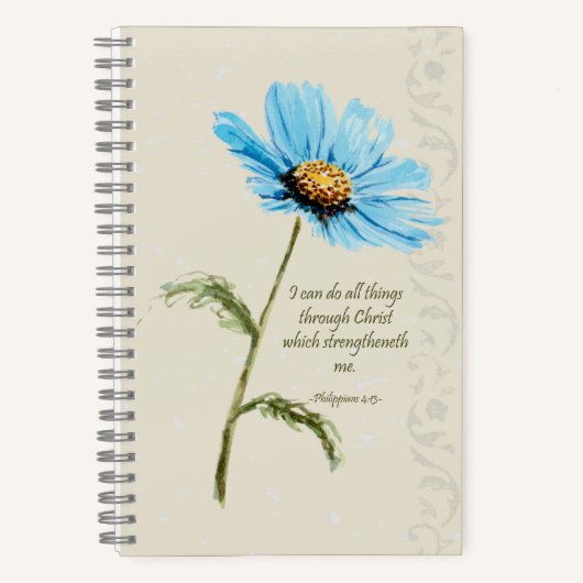 Blue Flower Scripture Journal Notitieboek (Voorkant)