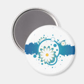 Blue Flower Splash Magnet (Voorkant / Achterkant)